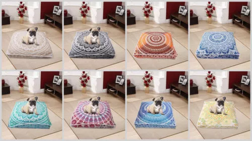 20 Piezas Grande Mandala Perro Suelo Cojines Lote Funda de Cojín Cuadrado 88.9cm