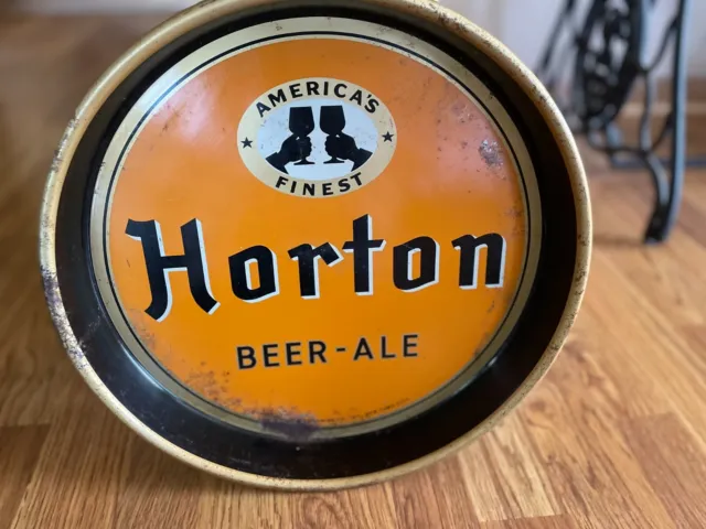 Horton Pilsner Brewing Vintage Beer Tray Orange Black 1930s New York