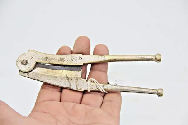 Old Vintage Brass Solid Unique Handcrafted Engraved Betel Nut Cutter Jamnagar