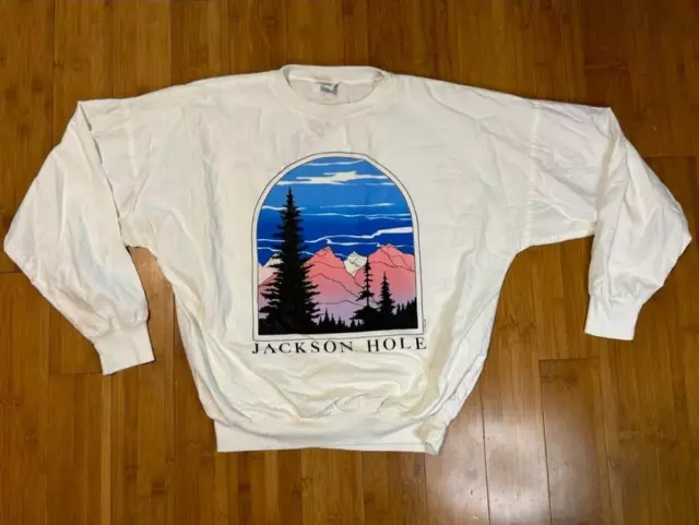 Vintage 90s/80s Jackson Hole Wyoming Pullover Long Sleeve Mens M