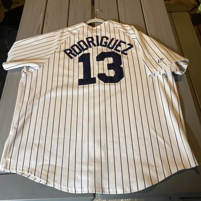 Vintage Majestic New York Yankees Alex Rodriguez #13 Jersey Pinstripe 3XL