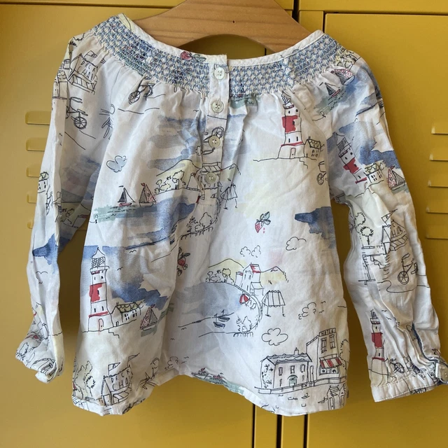 Girls Next Top Shirt  Sea Seaside Beach Design Summer 1.5 - 2 Years 18-24 Months