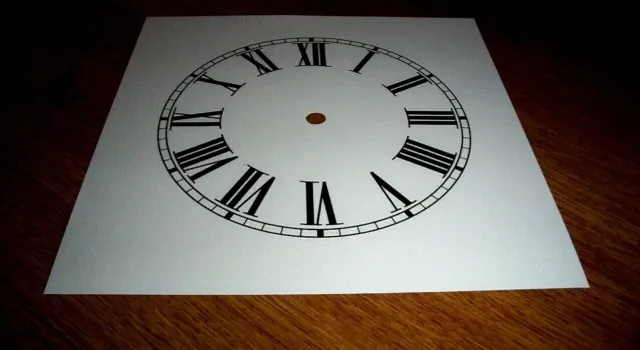 New Replacement Roman Ogee Clock Dial Face Paper Card Matte 6 3/4" Minute Track