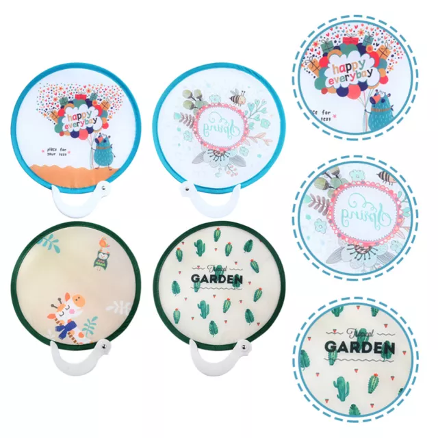 4 Pcs Folding Fan Japanese Portable Hand Round Fans Cartoon