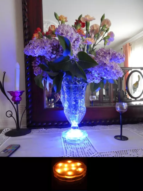 BASE  LUMINEUSE SUBMERSIBLE à LED MULTICOLORE avec Télécommande Déco Mariage