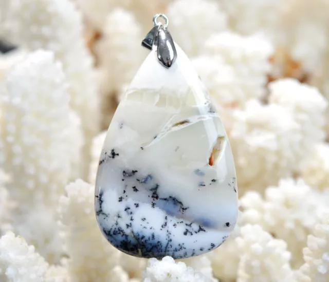 Agate dendrite 79 carats - pendentif cabochon pierre naturelle - Turquie / FH19