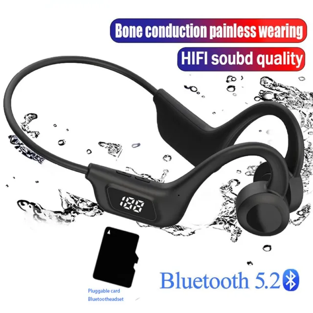 Bluetooth Knochenleitungs kopfhörer Wasserdichtes Headset Mikrofon mit SD Karte