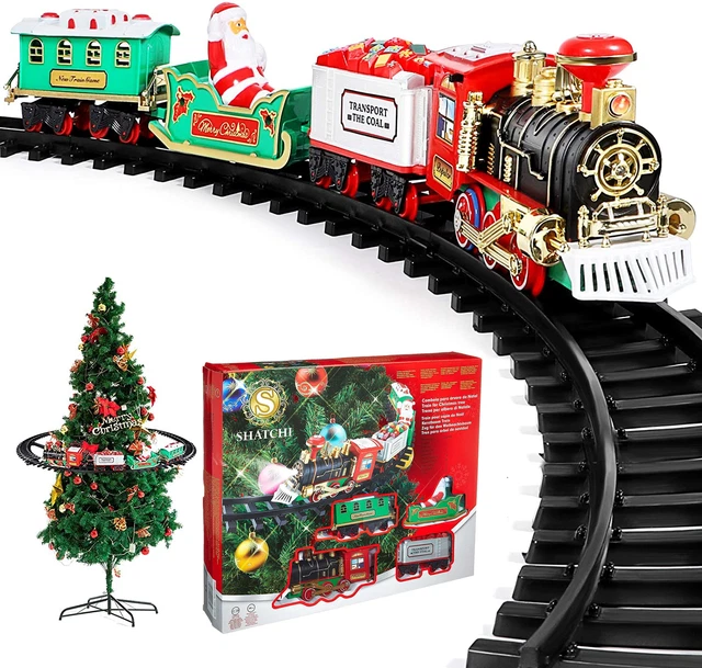 CHRISTMAS TREE TRAIN Set Around Tree Lights Musical Battery Operated