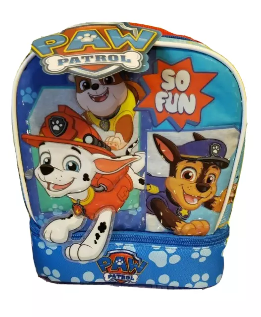 Paw Patrol Lunch Box Bag Dual Compartment Soft Insulated So Fun Reflective