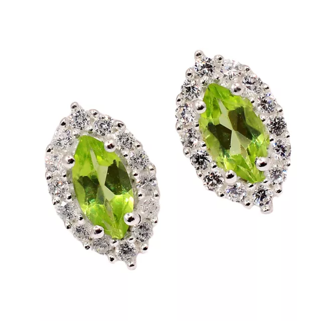 Natural Peridot 925 Sterling Silver Earrings - Stud SHA2 CE29665