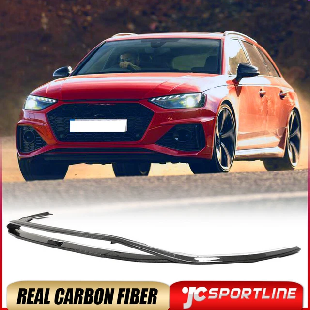Fits Audi RS4 B9 Avant 2020-2021 Dry Carbon Fiber Front Bumper Lip Chin Spoiler