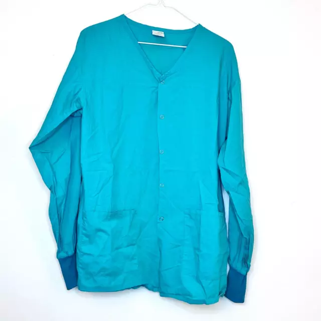 Standard Textile V-Neck long Sleeve Classic Warm-Up Scrub Jacket Jade Medium