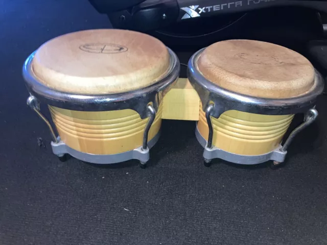 GP Percussion Brand   Bongo Drums 6 Inch & 7 Inch Connected Set Hand Drum