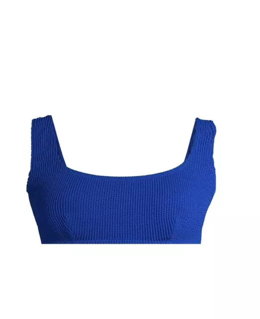 Endless Sun Juniors Girls Size L-XL Blue Crinkle Square Neck Bikini Swimsuit Top