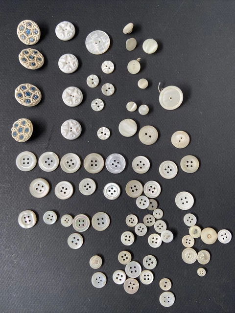 GROS Lot Boutons anciens divers métal verre nacre bakélite