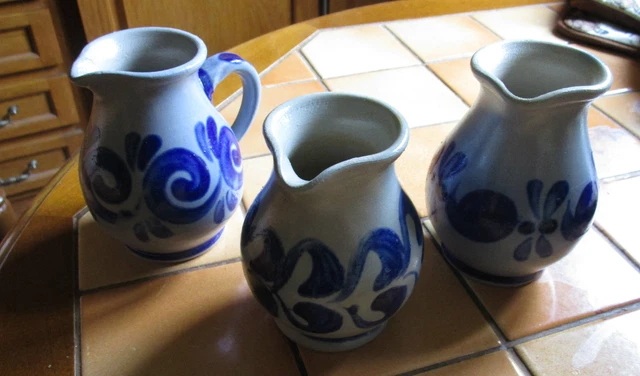 Lot De 3 Pichets En Gres D'alsace Betschdorf ??? Tres Bon Etat