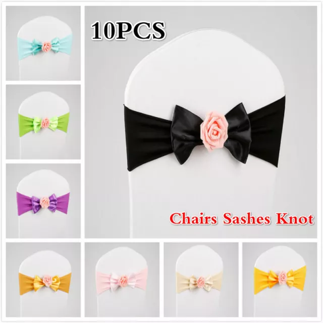 10 X Stühle Schärpen Knoten Blumen Schleife Stuhl Band Für Hochzeit Bankett Deko