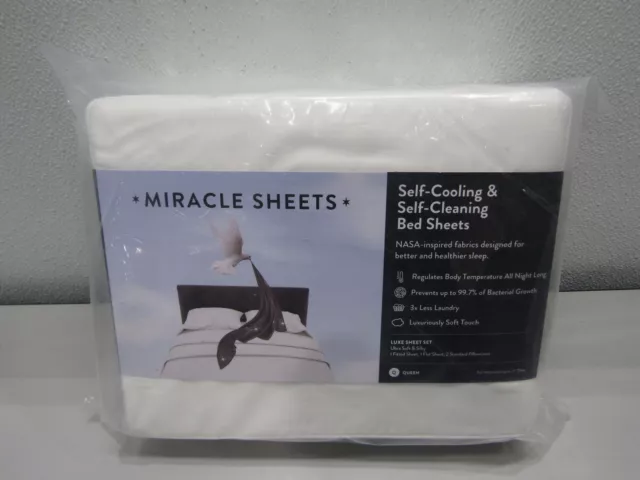 Miracle Sheets Luxe 4 Piece Queen Sheet Set In White