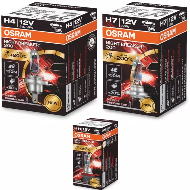 Osram Night Breaker 200 Laser Silver LED H1 H3 H4 H7 H8 H11 HB3 HB4 Freie  Wah