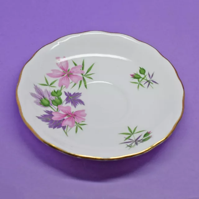 Royal Vale, Pink & Purple Flowers, Tea Cup & Saucer, Vintage, England 2