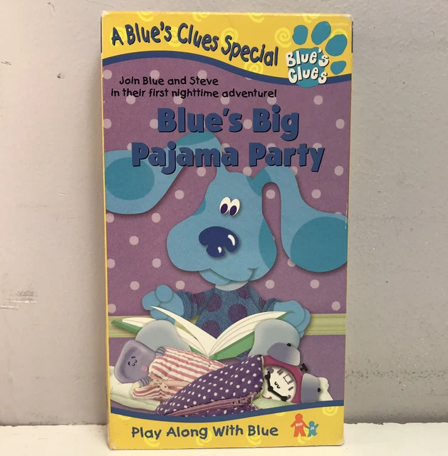 NICK JR BLUE’S Clues Big Pajama Party VHS Video Tape Only Nickelodeon