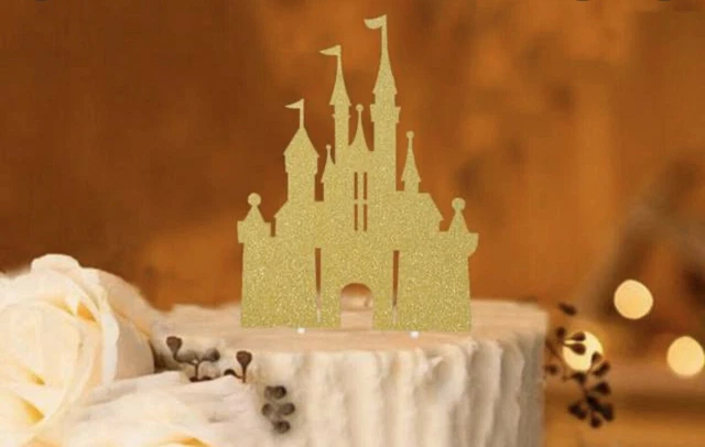 GOLD DISNEY CASTLE Happy Birthday Cake Topper Princess Castle £2.47 ...
