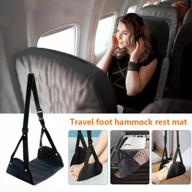 Airplane Footrest Adjustable Foot Rest Feet Hammock for Plane Train Office Ho❤J❤