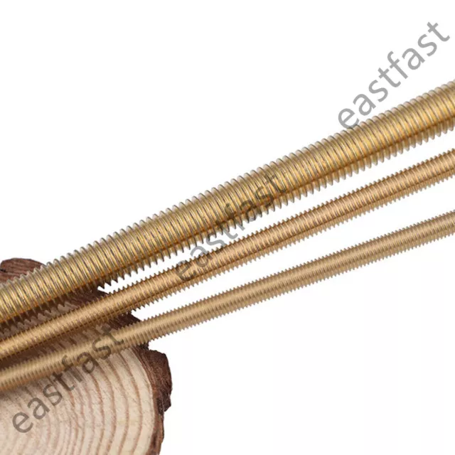 M2 M3 M4 M5 M6 M8 M10 M12 M16 M20 Brass Threaded Rods Metric Thread Stud Bolts