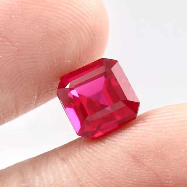 AAA Qualité Naturel Rouge Sang Mozambique Rubis Libre Asscher Coupe Gemme 8x8 MM