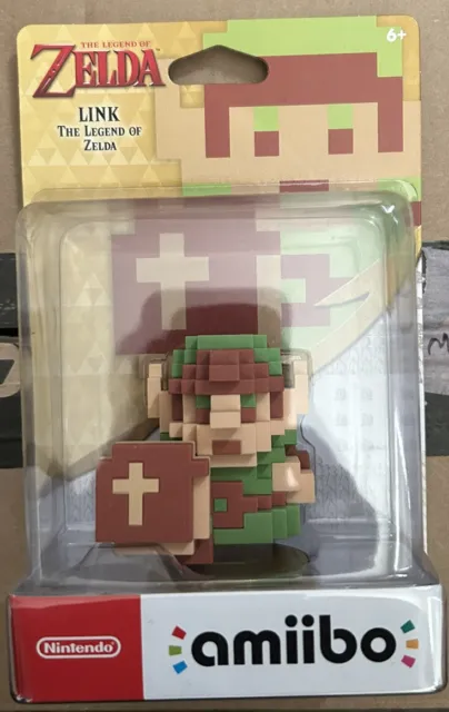 ✅8-bit Link: The Legend of Zelda Amiibo Figure, Brand New, Sealed - Damaged Box