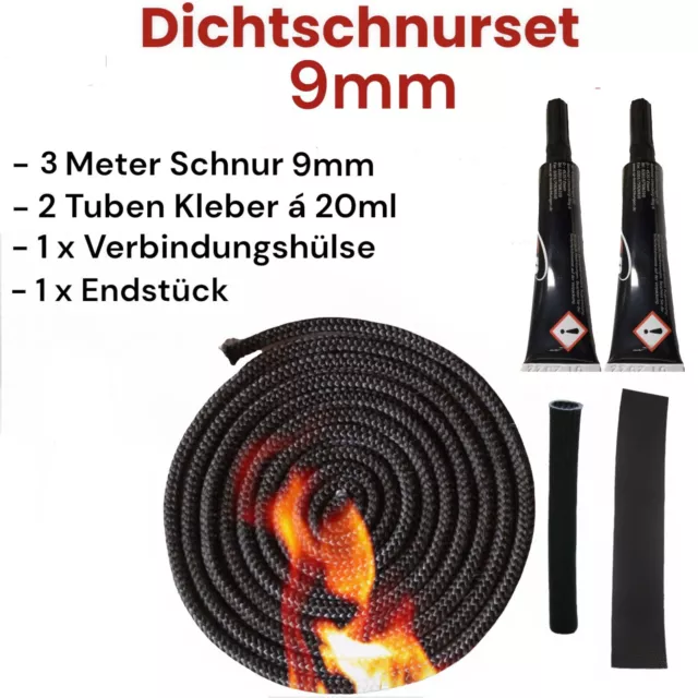 3M KAMINDICHTUNG OFENDICHTUNG Schnur Kaminschnur Ofenschnur Set 9mm Hülse  Kleber EUR 24,49 - PicClick DE