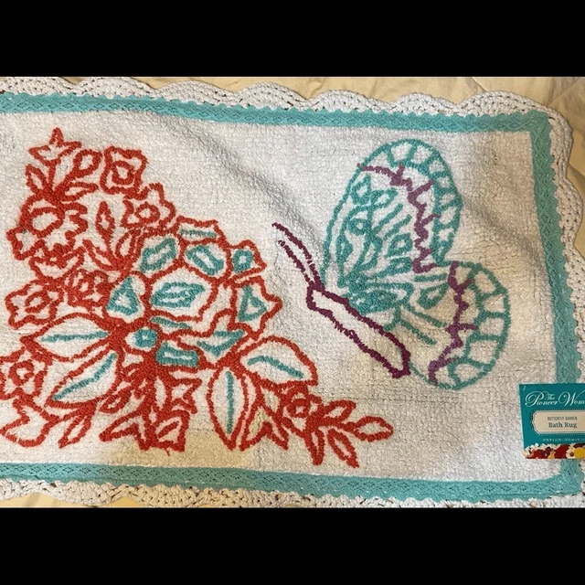 "Alfombra de baño de jardín mariposas Pioneer para mujer nueva con etiquetas 20"" x 32"""