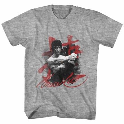 Bruce Lee Arti Marziali Legend Karate Rosso Sangue Cinese Lettere Uomo T Shirt