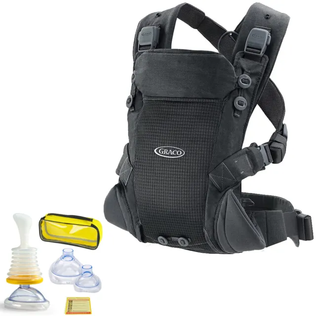 Graco Cradle Me Lite 3-in-1 Baby Carrier + LifeVac TRAVEL KIT Adult and Child