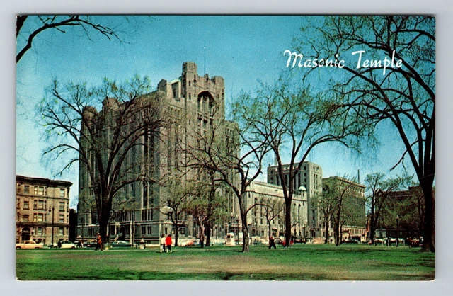DETROIT MI- MICHIGAN, The Masonic Temple, Outside View, Vintage ...