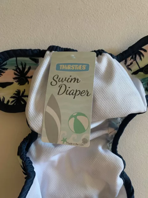 Thirsties Reusable Cloth swim nappy Palm Size One 6 18lbs Popper Diaper 2