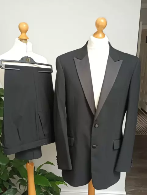 MOSS BROS Tuxedo Dinner suit 40L W36 L31 immaculate stretch Tux evening wear