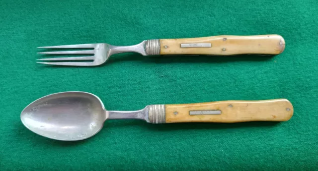 Victorian Silver Hallmarked Officer’s Campaign Folding Fork And Spoon