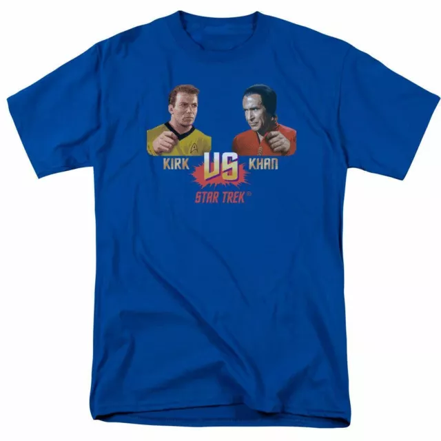 Star Trek Kirk Vs Khan T Shirt Licensed Sci-Fi Movie Classic Tee New Royal Blue