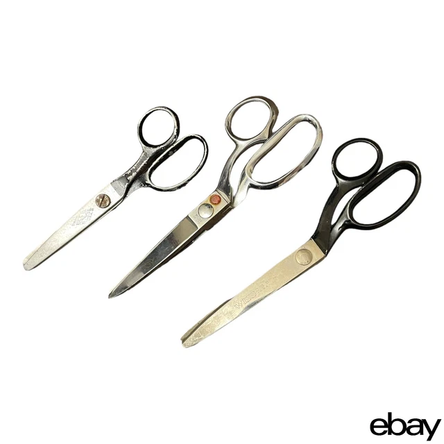 WISS PINKING SHEARS SCISSORS SEWING C B 9 CB9 USA VINTAGE Lot of 3