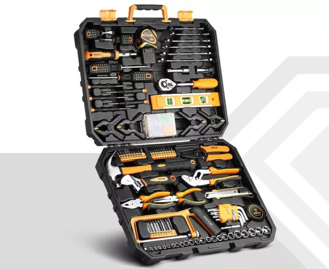 Kit d'Outils à Main en Acier Inoxydable 168 Pièces + Boîte DEKO TOOLS 168