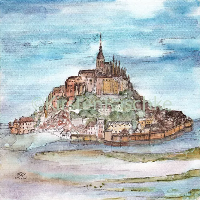 Canvas Leinwandbild Wandbild Kunstdruck Print Mont Saint Michel Landschaft