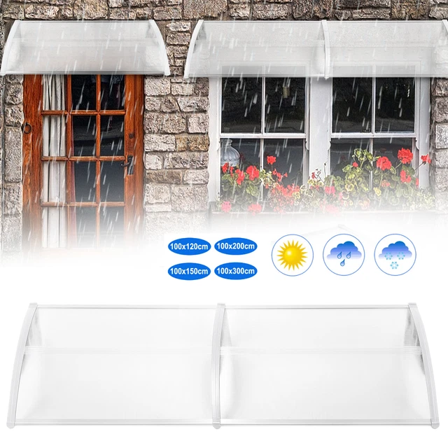 Pensilina Da Esterno In Policarbonato - 100x150cm, Trasparente, Per Porte, Finestre E Balconi - Foto 7