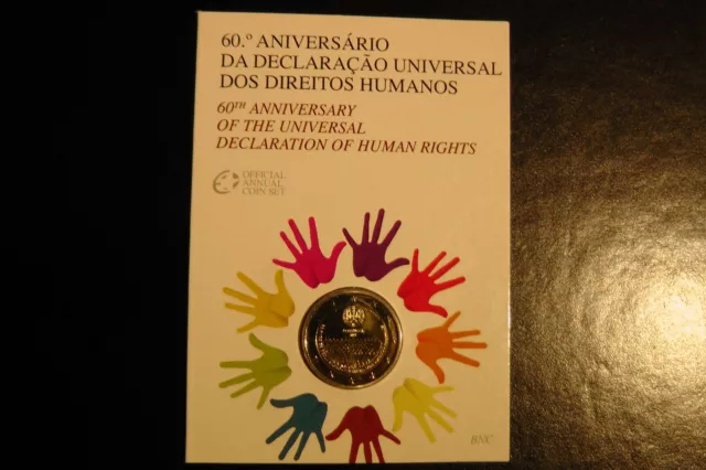 2 Euro - Human Rights - Menschenrechte Portugal 2008 im Blister - coincard