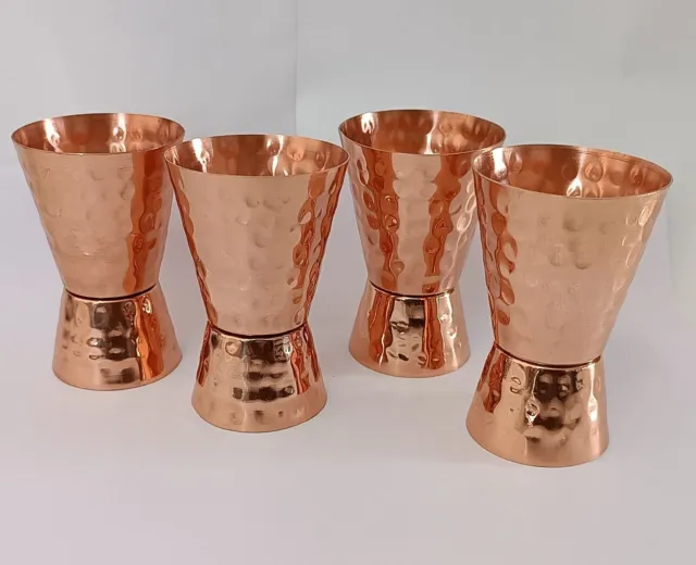 Vaso de chupito de cobre puro vintage, diseño martillado, vaso de chupito...