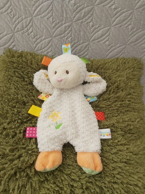 Taggies Sherbet Lamb Soft Book For Babies - 6" X 6" Crinkle & Squeaker Sensory Book With Tags