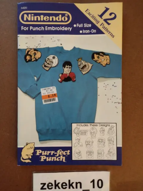 ¡Punch-Out sin usar! Nintendo Purr-Fect Punch 12 patrones para bordado punzón