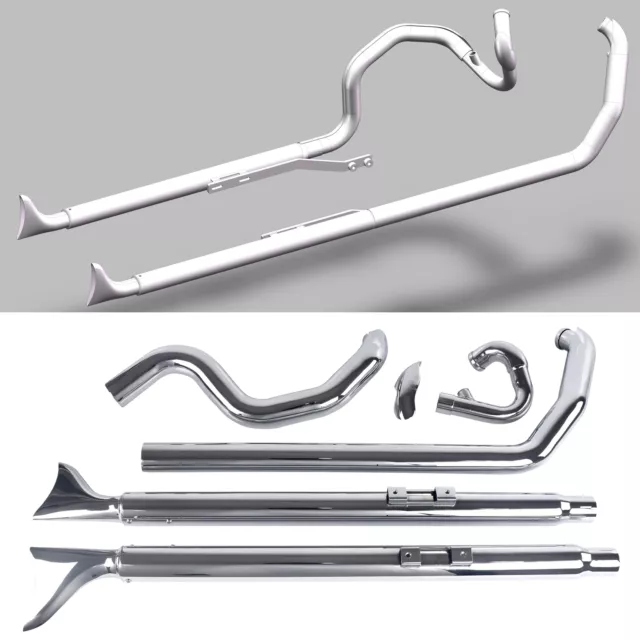 True Duals With Fishtail Mufflers for Harley Softail 2007-2017,Heritage Exhaust