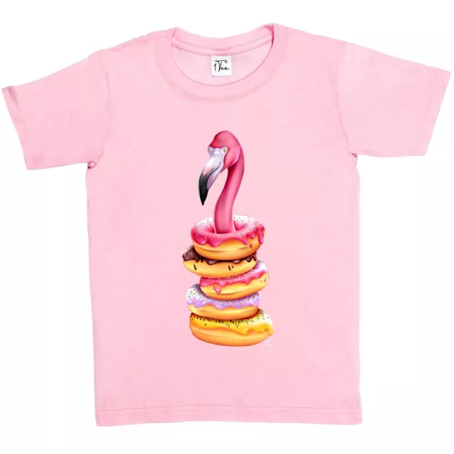 1T-shirt bambini flamingo ciambella stack