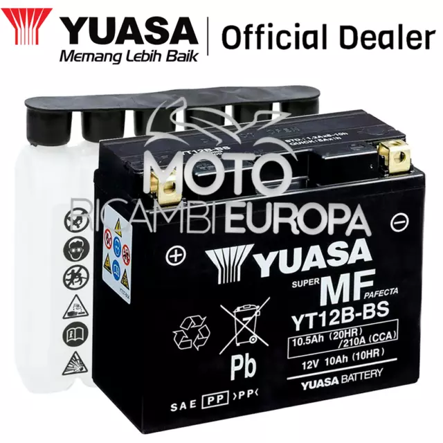 BATTERIA YUASA YT12B-BS PER DUCATI Monster S4R 03-06 DA 12VOLT 10.5 AMPERE